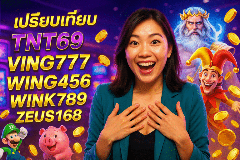 เปรียบเทียบ TNT69, VING7777, WING456, WINK789, ZEUS168