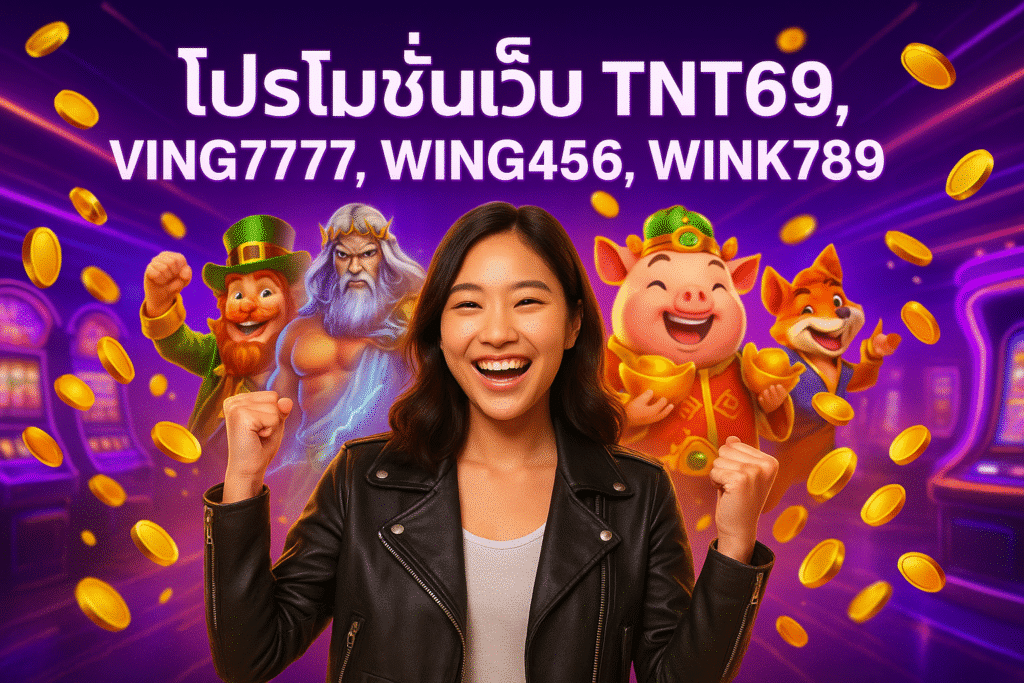 โปรโมชั่นเว็บ TNT69, VING7777, WING456, WINK789, ZEUS168